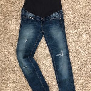 H&M mama skinny maternity jeans high rib 10